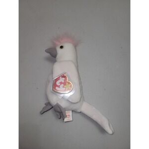 Ty Beanie Baby KUKU the Cockatoo Bird (6.5 Inch) MWCT Stuffed Animal Toy